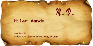 Miler Vanda névjegykártya